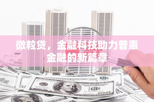 咸宁微粒贷，金融科技助力普惠金融的新篇章