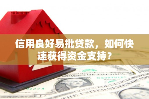 咸宁信用良好易批贷款，如何快速获得资金支持？