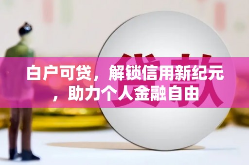 咸宁白户可贷，解锁信用新纪元，助力个人金融自由