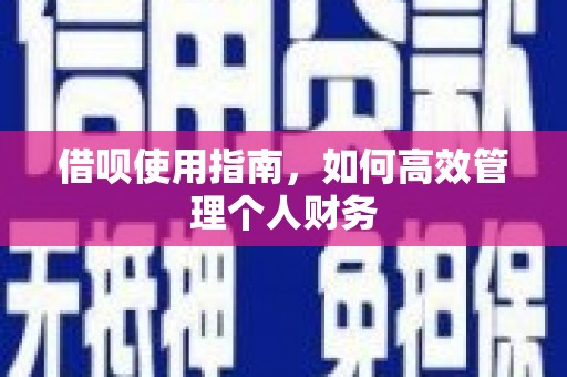 咸宁借呗使用指南，如何高效管理个人财务