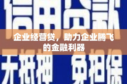 咸宁企业经营贷，助力企业腾飞的金融利器