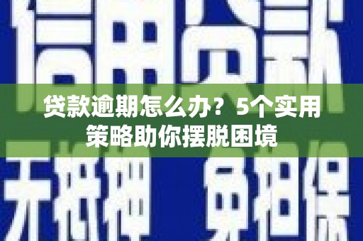 咸宁贷款逾期怎么办？5个实用策略助你摆脱困境