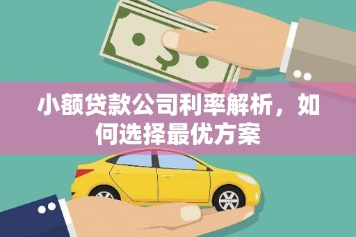 咸宁小额贷款公司利率解析，如何选择最优方案