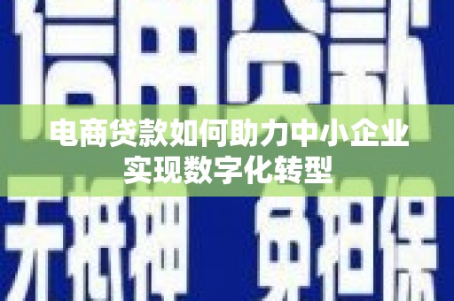 咸宁电商贷款如何助力中小企业实现数字化转型