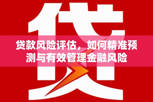 咸宁贷款风险评估，如何精准预测与有效管理金融风险