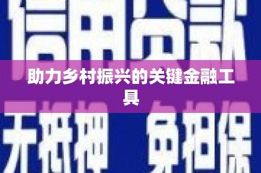咸宁助力乡村振兴的关键金融工具