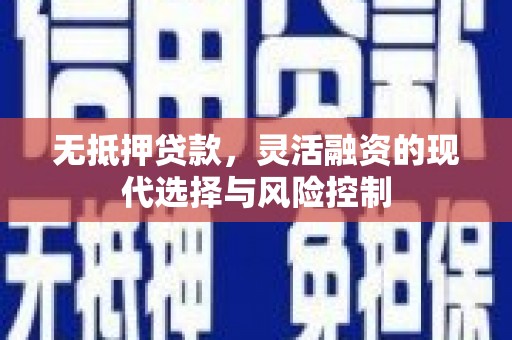 咸宁无抵押贷款，灵活融资的现代选择与风险控制