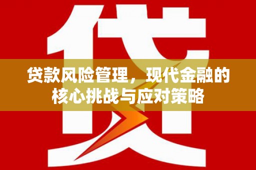 咸宁贷款风险管理，现代金融的核心挑战与应对策略