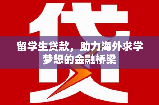 咸宁留学生贷款，助力海外求学梦想的金融桥梁
