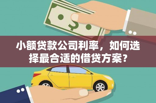 咸宁小额贷款公司利率，如何选择最合适的借贷方案？