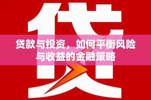 咸宁贷款与投资，如何平衡风险与收益的金融策略