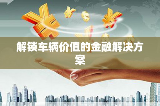 咸宁解锁车辆价值的金融解决方案